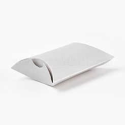 クラフト紙の結婚式の好きなギフトボックス  枕  銀  7.7x13x3.5cm&nbsp;LS-CON-WH0033-B-01