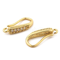 真鍮製キュービックジルコニアピアスフック  耳ワイヤー  18KGP本金メッキ  18ゲージ  17x3x9mm  穴：1.4mm  ピン：1mm&nbsp;X1-KK-Q782-01G
