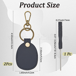 2Pcs PU Imitation Leather Keychains&nbsp;AJEW-CL0001-55B