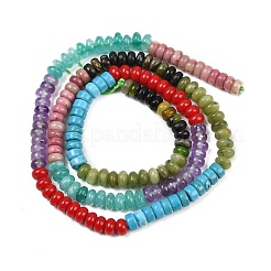 Glass & Natural Chinese Southern Jade & Amethyst & Rhodonite & Indian Agate & Synthetic Turquoise Beads Strands&nbsp;G-Z135-C05-2x4mm