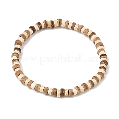 5MM Natural Coconut & Synthetic Turquoise Heishi Beads Stretch Bracelets&nbsp;BJEW-JB14418