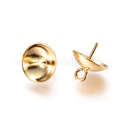 304 Stainless Steel Cup Pearl Peg Bails Pin Pendants&nbsp;STAS-F227-48B-G