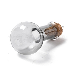 ガラスチャーム  木製のボトルストッパーとプラチナ合金ループ付き  球根形  ゲインボロ  34x18mm  穴：2mm&nbsp;GLAA-P053-01A-04
