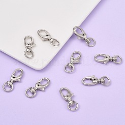 アイアン製回転式ナスカンカニカン  スイベルスナップフック  プラチナ  33x14x6mm  33x14x6mm  穴：6.5x10mm&nbsp;X-E546Y