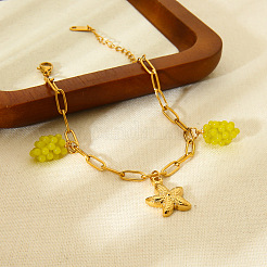 304 Stainless Steel & Resin Charms Bracelets&nbsp;FS-WG4A3B2-01