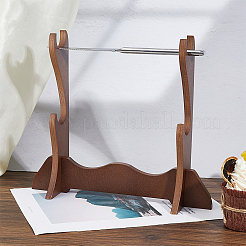 フルートホルダー用2段木製ディスプレイスタンド  キャメル  28x7.2x24.2cm&nbsp;ODIS-WH0030-157
