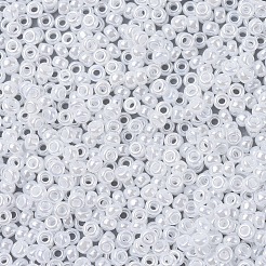 MIYUKIラウンドロカイユビーズ  日本製シードビーズ  11/0  （rr528)ホワイトパールセイロン  11/0  2x1.3mm  穴：0.8mm  約1111個/10g&nbsp;X-SEED-G007-RR0528