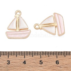 合金エナメルチャーム  船のチャーム  ゴールドカラー  ピンク  19.5x16x1mm  穴：1.6mm&nbsp;AL-CBAE435-15G-04