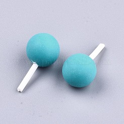 手作りのポリマー粘土3dロリポップ装飾  パーティーDIYデコレーション用  ダークターコイズ  21~26x10.5mm&nbsp;X-CLAY-T016-82B
