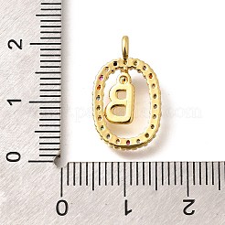 Brass Micro Pave Cubic Zirconia Pendants&nbsp;ZIRC-P123-01G-B02