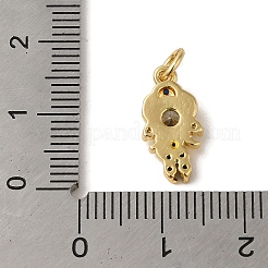 Brass Micro Pave Clear Cubic Zirconia Pendants&nbsp;KK-R162-021A-G