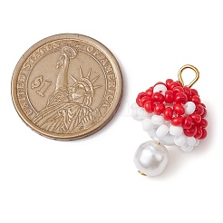 Seed Beads Beaded Charms&nbsp;PALLOY-MZ00332-03