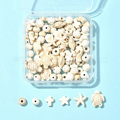 100Pcs 6 Styles Synthetic Turquoise Dyed Beads&nbsp;TURQ-FS0001-06