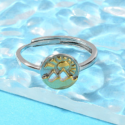 Brass Adjustable Rings for Women&nbsp;RJEW-R005-04G
