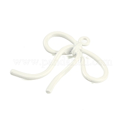 焼付塗装合金ペンダント  蝶結び  ホワイト  45x42x6mm  穴：3mm&nbsp;LS-FIND-G080-02A