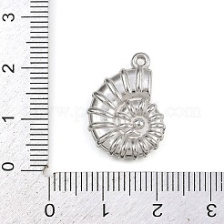 304ステンレスペンダント  海のテーマ  シェル形状  21x14.5x3.5mm  穴：1.2mm&nbsp;STAS-C140-03D-P