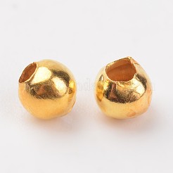 アイアン製スペーサービーズ  ラウンド  ゴールドカラー  3x3mm  穴：1.2mm  約20000個/1000g&nbsp;E006-G-01