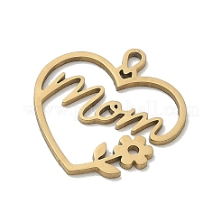 Mother's Day Hollow 201 Stainless Steel Pendants&nbsp;STAS-B136-06G