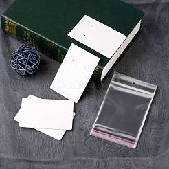 200個2スタイルの厚紙ディスプレイカードとoppセロハンバッグ  ネックレスとイヤリング用  ホワイト  9x6cm  100個/スタイル&nbsp;CDIS-LS0001-05A