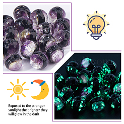 20Pcs Luminous Crackle Glass Beads&nbsp;GLAA-FH0001-89A