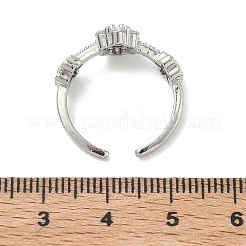 Brass Micro Pave Cubic Zirconia Cuff Open Rings&nbsp;RJEW-C163-22P