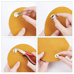 DIY編みかぎ針編み  puレザーバッグボトム  合金/鉄のパーツ  ハンドバッグDIYクラフトショルダーバッグアクセサリー用  フラットラウンド  ゴールデンロッド  170x150x3mm  穴：4.5mm&nbsp;DIY-WH0171-13C