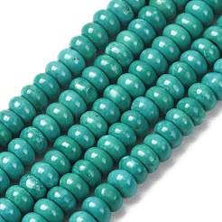 天然マグネサイトビーズ連売り  ロンデル  染め＆加熱  6.5x4mm  穴：1mm  約101個/連  15.7インチ（400mm）。&nbsp;G-G915-08