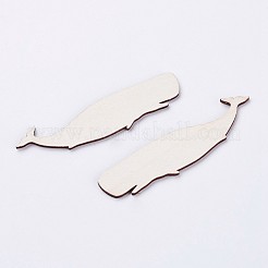 ウッドカボション  クジラ  湯通しアーモンド  9.4x2.3x0.25cm&nbsp;X-WOOD-F005-17