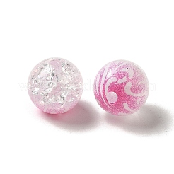 ダブルトーン スプレーペイント クラックル アクリル ビーズ  ラウンド  ミックスカラー  10mm  穴：1.8mm&nbsp;X-OACR-G029-02