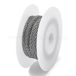304ステンレスロープチェーン  ハンダ付け  スプールで  ステンレス鋼色  3x1.5x1mm&nbsp;CHS-L019-05P