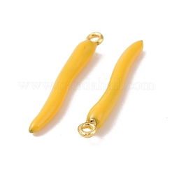 合金エナメルチャーム  カドミウムフリー＆鉛フリー  豊饒の角  イタリアの角cornicello  ゴールドカラー  ミックスカラー  24x3x3mm  穴：1.2mm&nbsp;FIND-A016-01