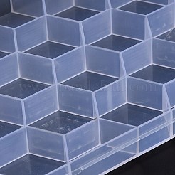 プラスチックグリッドビーズ容器  長方形  透明  19.2~25.3x10.8~13.3x1.8~3.6cm  内径：2.5~12.6x3~18.8のCM&nbsp;CON-XCP0002-27