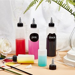 プラスチック接着剤ボトル  PVC黒板ステッカーラベル付き  使い捨てプラスチックトランスファーピペットとプラスチックファンネルホッパー  ミックスカラー  ボトル：20本/セット  ラベル：2個/セット  ピペット：5個/セット  ホッパー：5個/セット  容量：1~100ミリリットル&nbsp;DIY-PH0004-31A