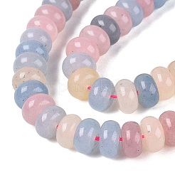 天然石ホワイトジェイドビーズ連売り  滑らかなロンデル  染め  ミックスカラー  10~10.5x5.5~6mm  穴：0.7~1.2mm  約61~69個/連  14.37~15.55インチ（36.5~39.5cm）&nbsp;G-Q613-01F-38