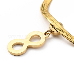 Crystal Rhinestone Infinity Pendant Necklace with Herringbone Chains&nbsp;NJEW-I116-06G