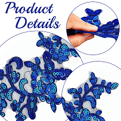 2Pairs Leaves Polyester Embroidery Ornaments Accessories&nbsp;DIY-GF0014-46B
