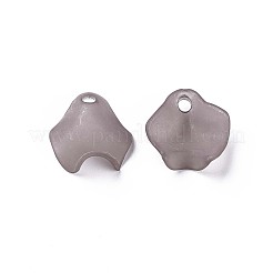 透明なアクリルビーズ  艶消し  花びら  濃いグレー  15x14.5x5mm  穴：2mm&nbsp;X-MACR-S373-106-D02