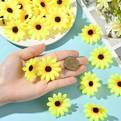 布製人工ひまわり100個  DIY 工芸品ホームフェスティバル装飾パーティーの装飾  きいろ  40~43x20.5mm&nbsp;DIY-SP0005-96A
