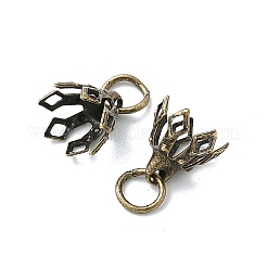 フラワーラックメッキ真鍮フィリグリービーズキャップベイル  7花びら  アンティークブロンズ  8x8mm  穴：3mm&nbsp;KK-L102-27AB
