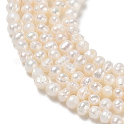 天然養殖淡水パールビーズ連売り  グレードa ++  ポテト  ベージュ  3~4mm  穴：0.3mm  約98~99個/連  13.19~13.27''（33.5~33.7センチメートル）&nbsp;PA-CBAC463-37