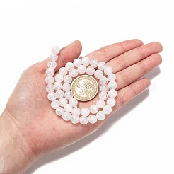 天然石クラッククオーツビーズ連売り  ラウンド  8mm  穴：1mm  約45~48個/連  14.56~14.96インチ（37~38cm）&nbsp;G-D840-01-8mm