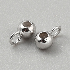 925 スターリングシルバーのチューブベイル  ループベイル  ゴム入り  プラチナ  5.5x3x2.5mm  穴：1.4mm&nbsp;STER-WH0065-006A-P