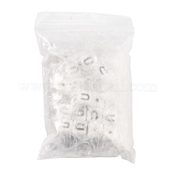 磁器ビーズ20個  文字のある正方形  文字e  8.5x8.5x8.5mm  穴：1.6mm&nbsp;PORC-FS0001-08E