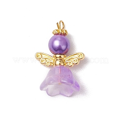 8Pcs 8 Colors Glass Pendants&nbsp;PALLOY-JF03575-01