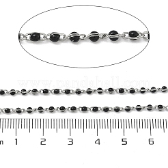 304ステンレススチールエナメルツイストチェーン  スプールで  ハンダ付け  ステンレス鋼色  ブラック  5x2x2~3mm&nbsp;STAS-R100-40P-08