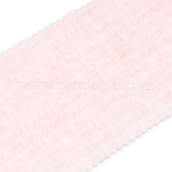 天然石ローズクォーツビーズ連売り  艶消し  ロンデル  4x2mm  穴：0.9mm  約167~173個/連  15.16''~15.35''（38.5~39センチメートル）&nbsp;G-P575-A09-4x2mm
