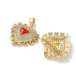 Brass Micro Pave Cubic Zirconia Pendants&nbsp;KK-L243-27G