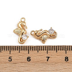 Brass Micro Pave Cubic Zirconia Charms&nbsp;KK-C115-08G