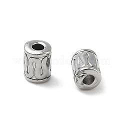 304ステンレススチールビーズ  シリンダー  ステンレス鋼色  3.5x3.5x4.8mm  穴：1.4mm&nbsp;STAS-D204-32P