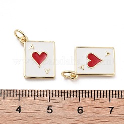Playing Card Rack Plating Brass Enamel Pendants&nbsp;KK-G512-11G